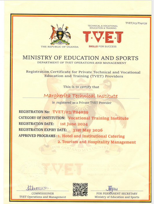 TVET Certification certification - Margherita Training Institute